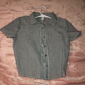 Gingham Button Up Top